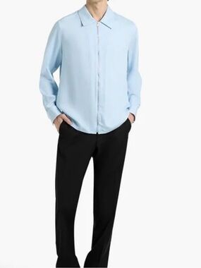 SANDRO Men’s Light Blue Zip-Up sweater with Tag